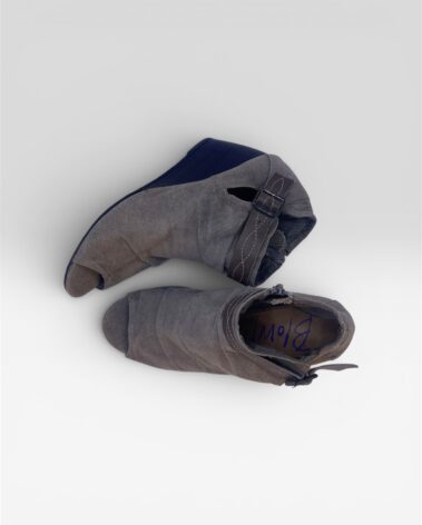 Blowfish Malibu grey peep toe wedge heels for women